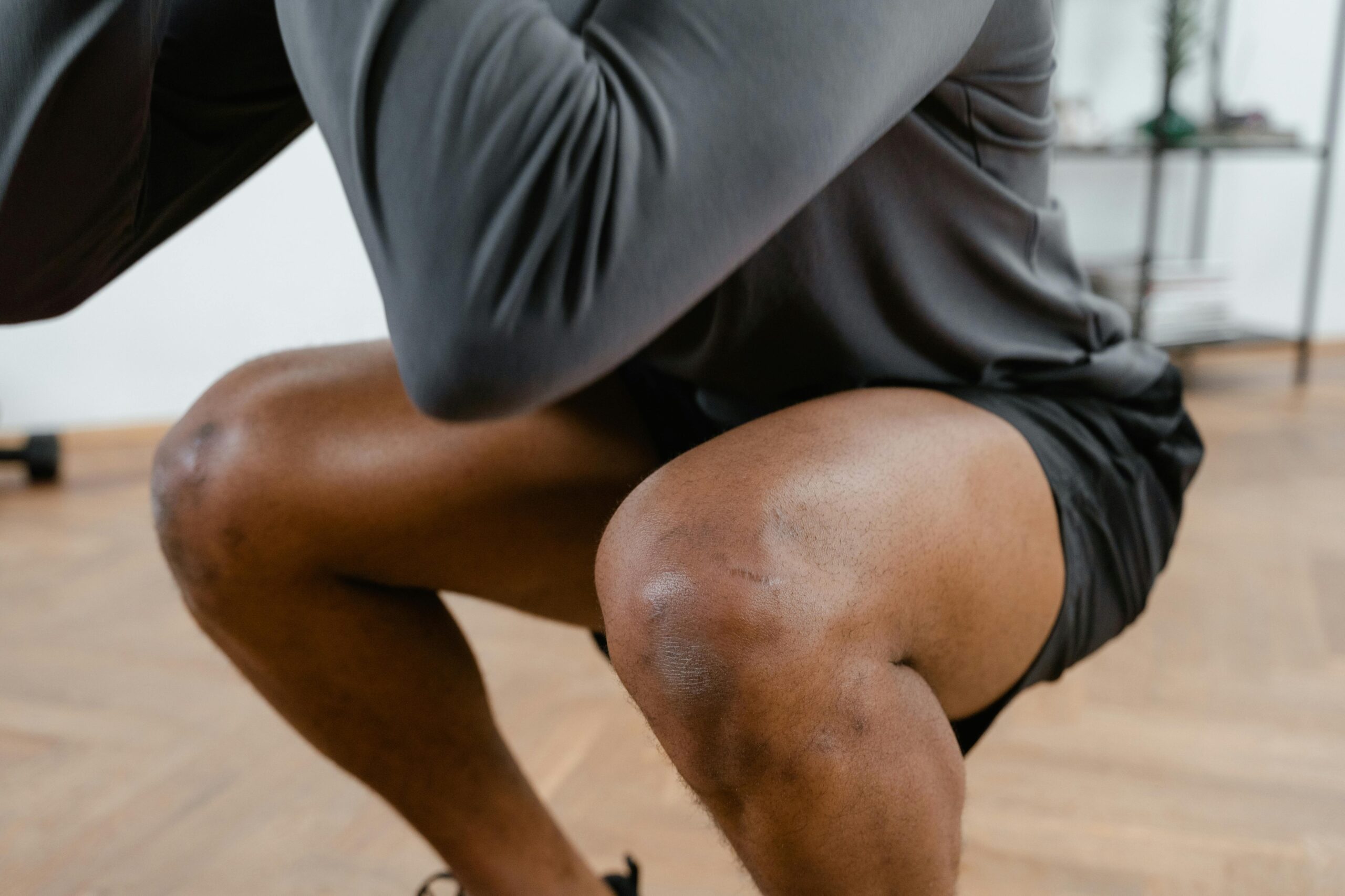 Person bending their knees