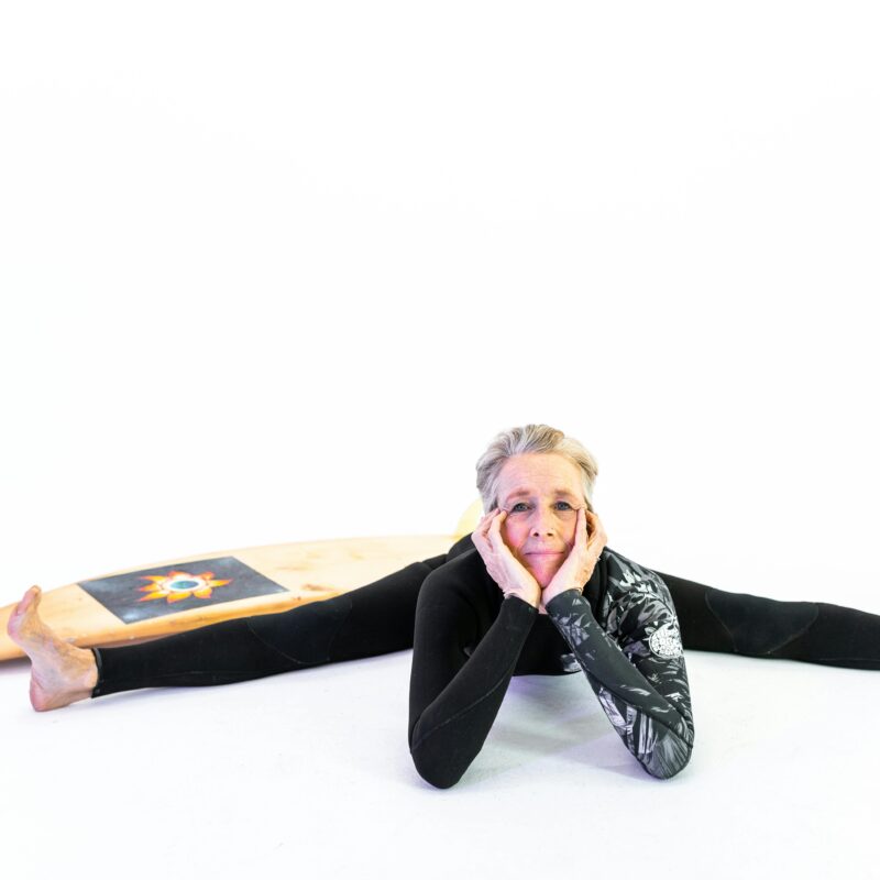 Postmenopausal woman doing the splits